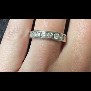 14k white gold 1ct diamond band size 4